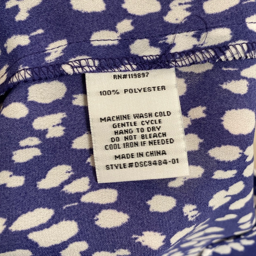 Collective Concepts Blue and White Printed Midi Dress - Picture 8 of 8